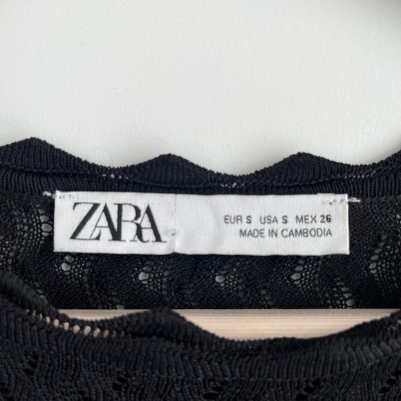 Zara Pointelle knit cropped sweater - Picture 3 of 7